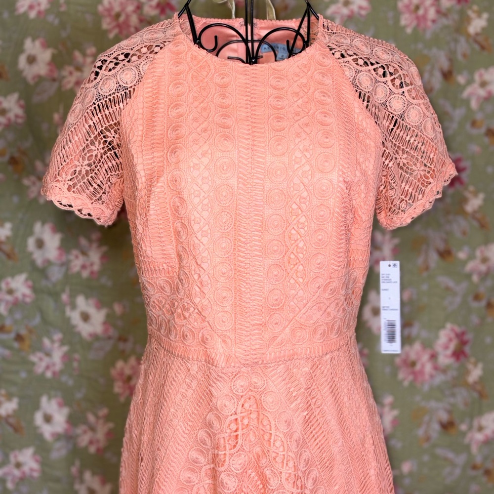Vintage Antonio Melani Peach Lace Dress | NWT | Size 2 | Kentucky Derby